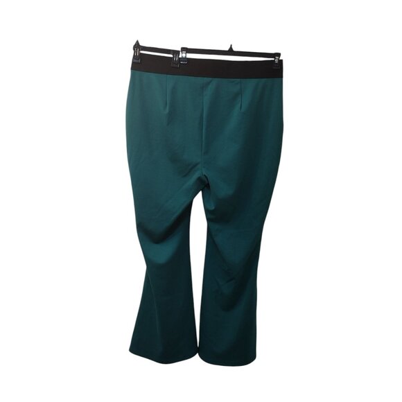 DG2 by Diane Gilman: Ponte Knit Pull-On High Rise Flare Pant, Size 2X, Green - Picture 3 of 8